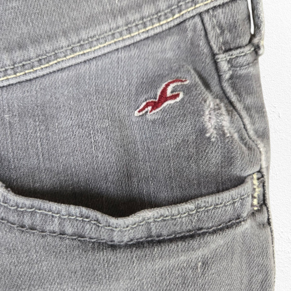 Y2K Hollister Washed Gray Light Wash Low Rise Stretch Skinny Jeans Size 1 - Picture 5 of 10